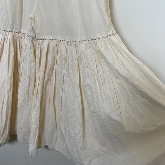 Womens Cream Gauze Palazzo Pants Boho Festival Tiered Ruffle Elastic Waist XL - Picture 5 of 9